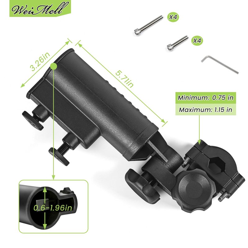 WEIMELL Heavy-duty Golf Push Cart Umbrella Holder 180° Adjustable for Stroller Bicycle Bike Wheelchair Mobility Scooter Beach Chair Windproof Universal Umbrella Bracket