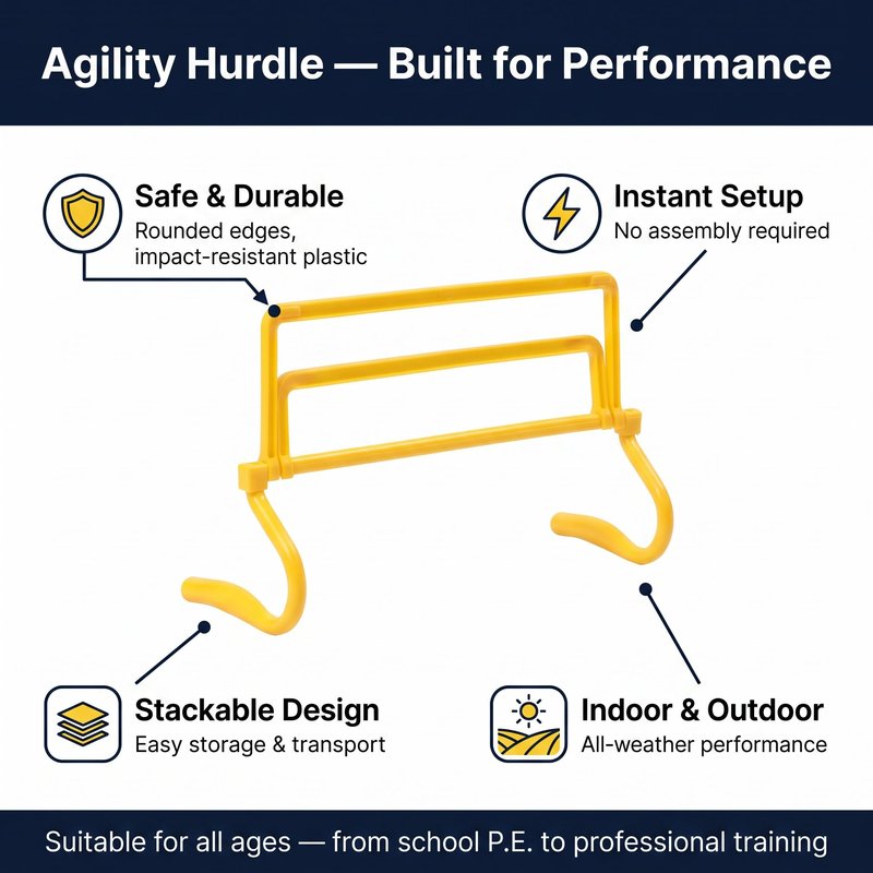 Japard 6 Pcs Agility Hurdles Speed Training Equipment, 4 Height Adjustable Setting, Soccer Training Equipment for Youth Adults