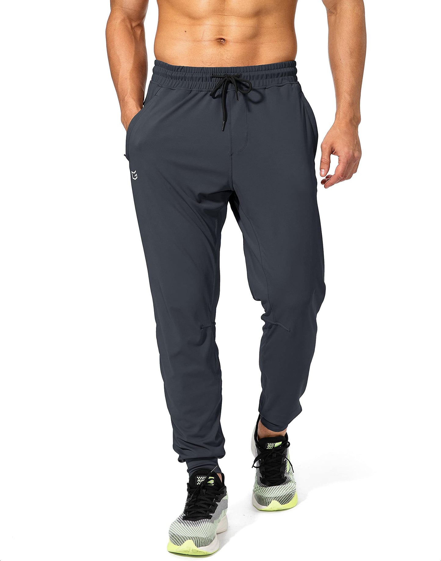 G Gradual Men's Sweatpants with Zipper Pockets Athletic Pants Traning Track Pants Joggers for Men Soccer, Running, Workout(Grey,S)