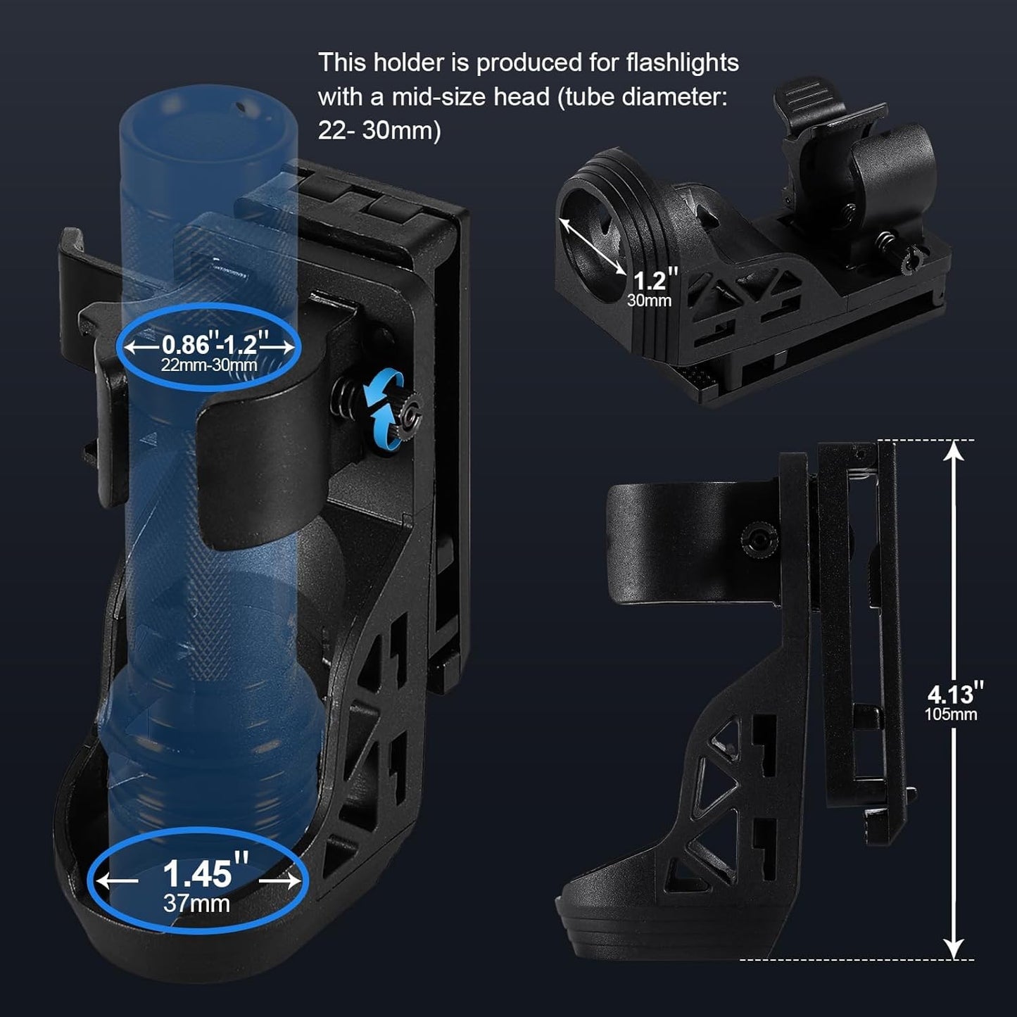 Tactical Flashlight 1200 Lumen - Premium LED Police Flashlight with Holster | Ideal for Law Enforcement & Duty Use