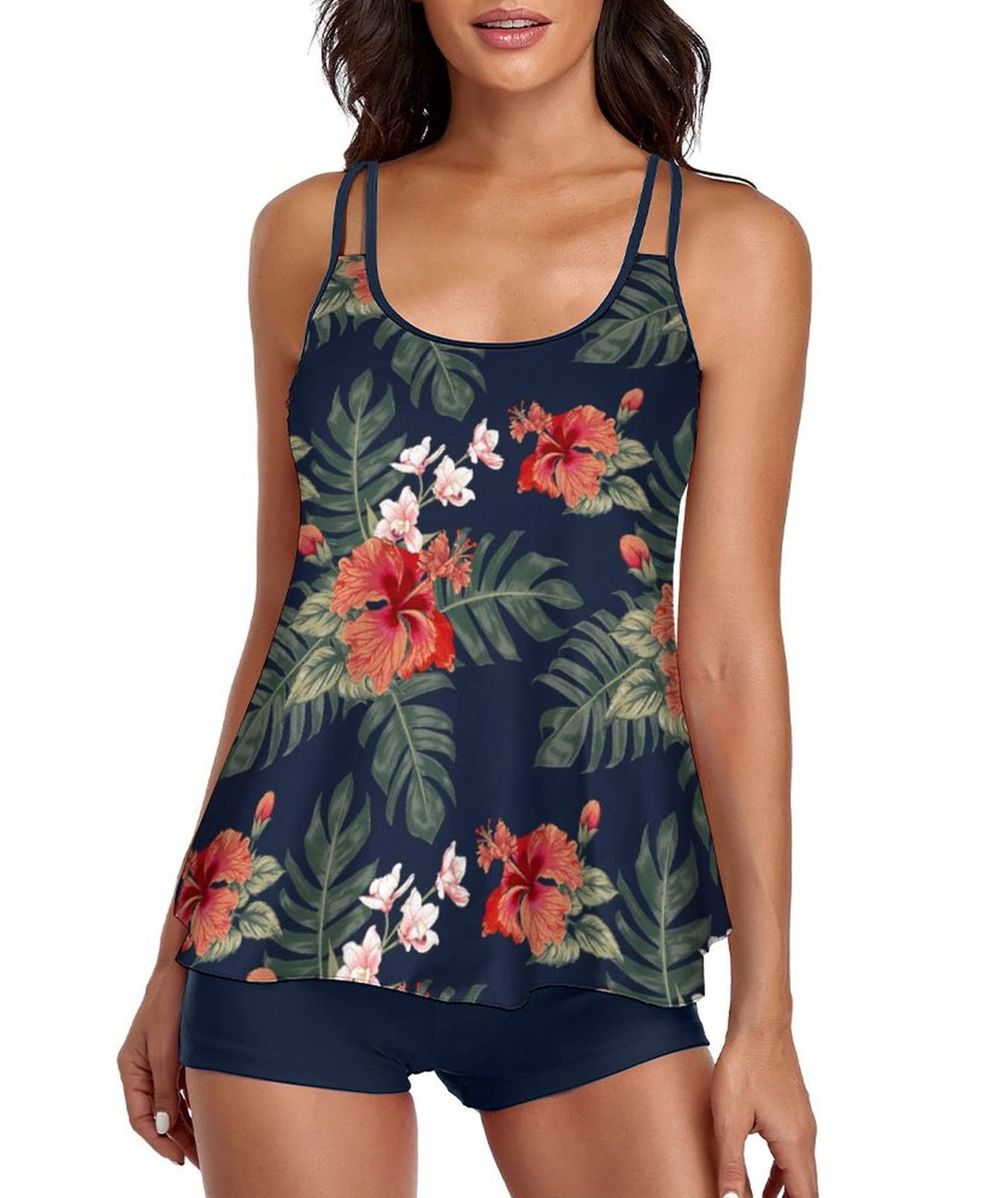 Urchics 2026 Women Two Piece Tankini Swimsuit Bathing Suits with Boy Shorts