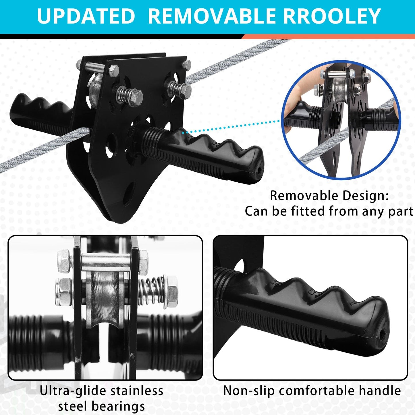HOKINETY Zip Line Kit for Kids Adults : 100FT Up to 380Lbs - Quick Tighten Zipline for Backyard Outdoor with 100% Rust Proof Removable Trolley Seat Spring Brake