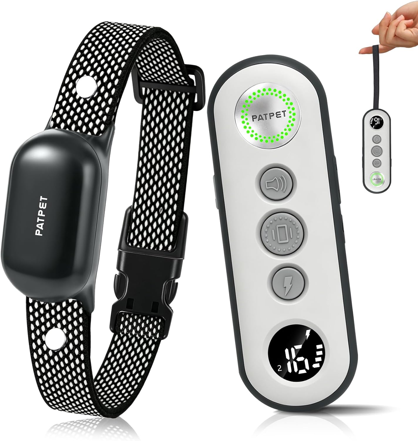 PATPET Dog Training Collar - 4000FT Remote Shock Collar, IPX7 Waterproof | 4 Training Modes for All Dog Sizes (Dark Grey)
