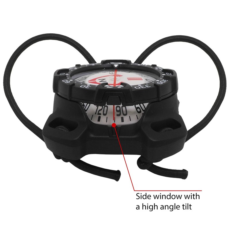 SAEKODIVE Bungee Mount Compass - Glow in the Dark, Waterproof Dive Compass - Scuba Compass, Diving Compass, Kayak Compass