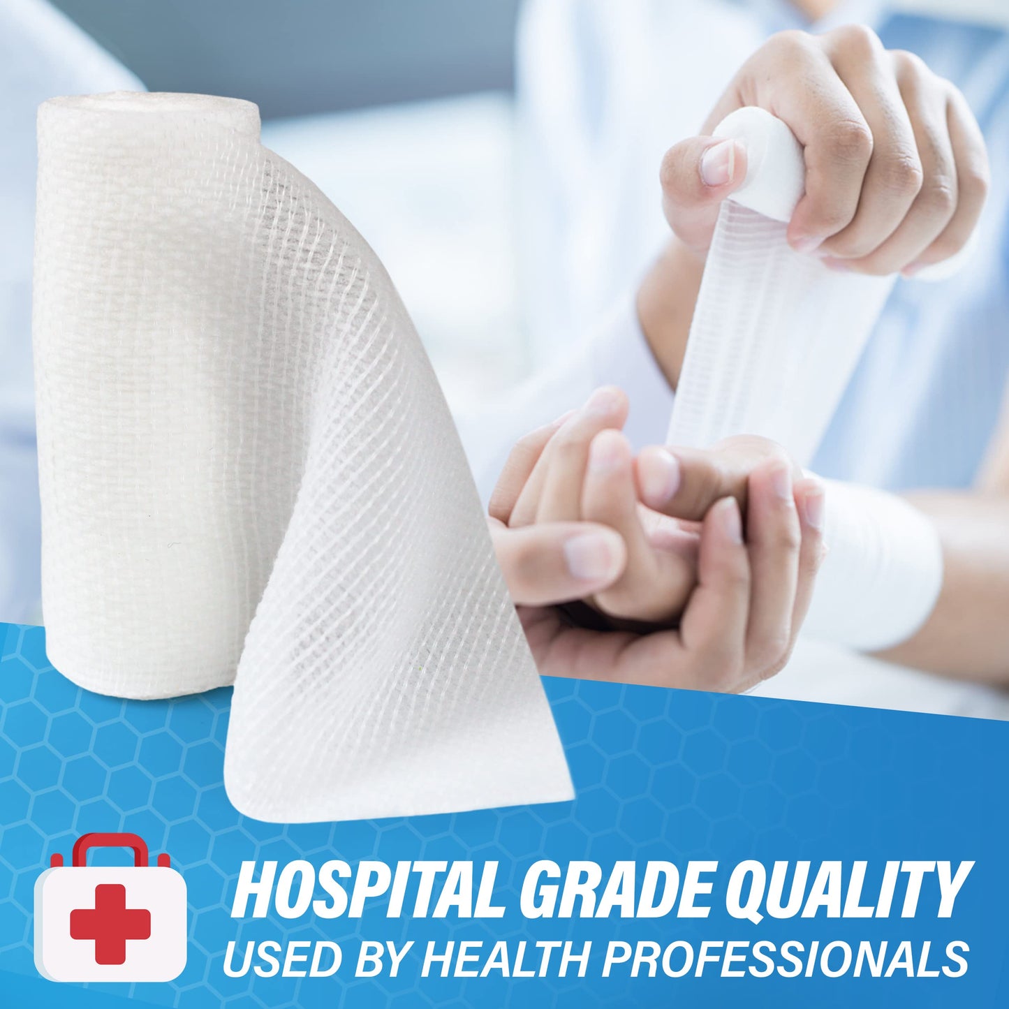 AFFORDTEX Gauze Bandages – 36 Rolls - Premium First Aid Supplies for Safe Adventuring – Flexible, Stretchable, and Breathable Gauze Rolls – 4” x 4.1 Yards Bandage Wrap for Wound Dressing