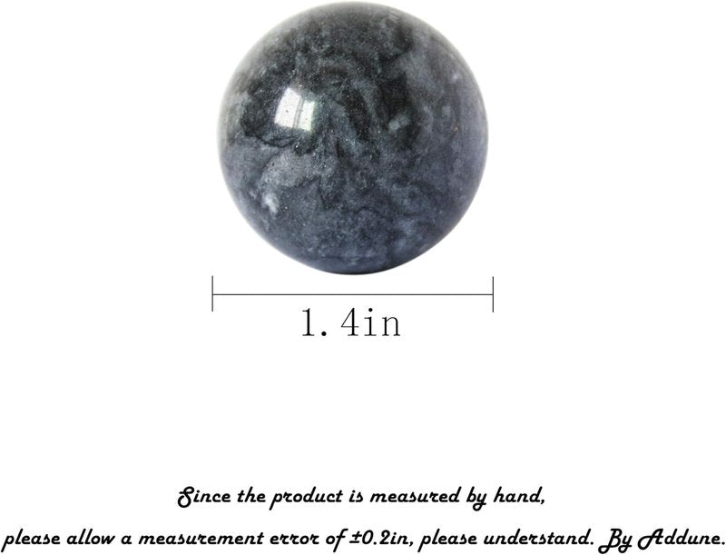 Baoding Balls - Dark Grey Stress Relief Exercise Balls | Natural Marble, 1.4" Diameter