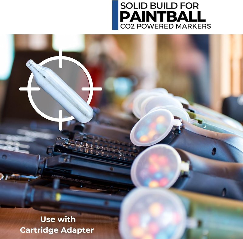 ICO 12 Gram CO2 Cartridges - Non-Threaded for BB Guns, Airsoft Pistols & Paintball Markers