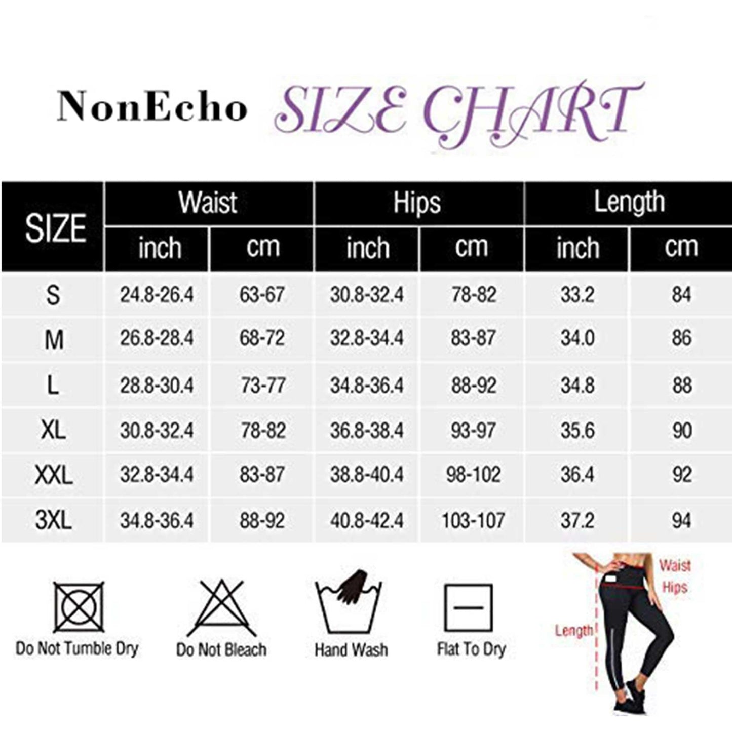 NonEcho Women Neoprene Sauna Sweat Pants High Waist Workout Leggings Tummy Control Fitness Tights with Side Pocket