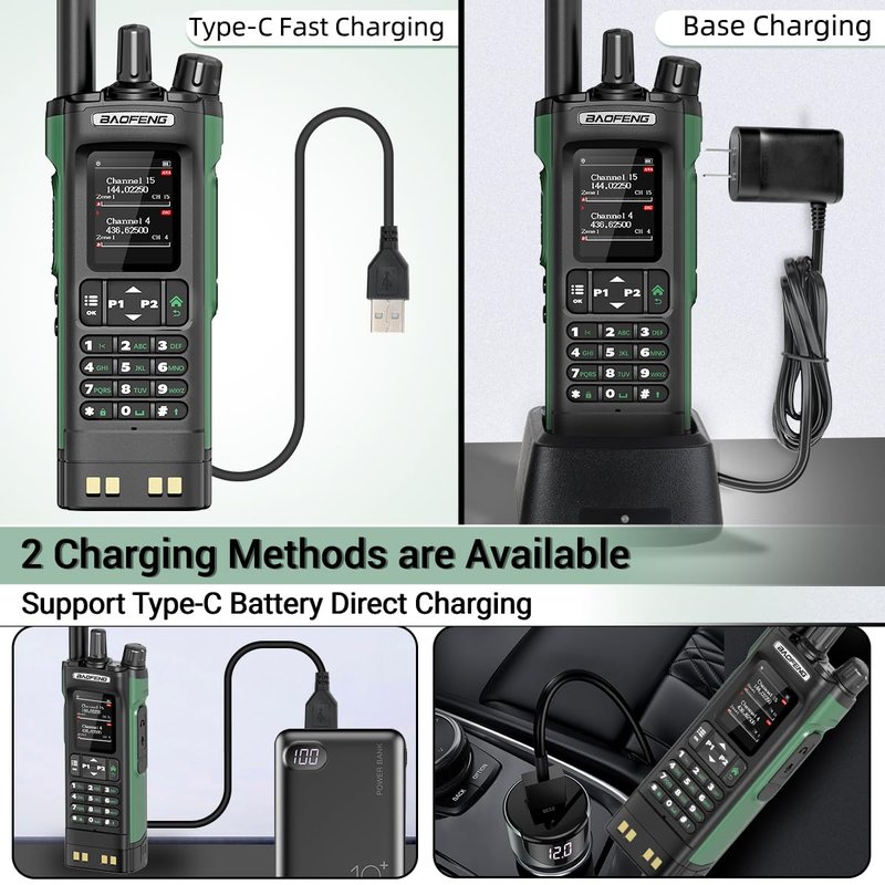 Ham Radio Baofeng DM32 DMR Radio Handheld Rechargeable Walkie Talkies Long Range DM32UV Two Way Radio NOAA Weather Radio with GPS, Copy Frequency 2500mAh Battery USB-C Charging With Radio Holster