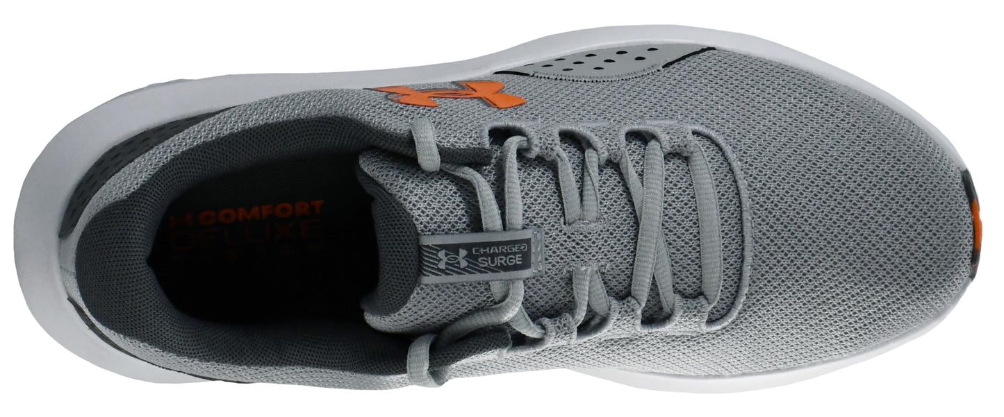 Under Armour Men's Charged Surge 4 Sneaker, Mod Gray/Castlerock/Team Orange, 10