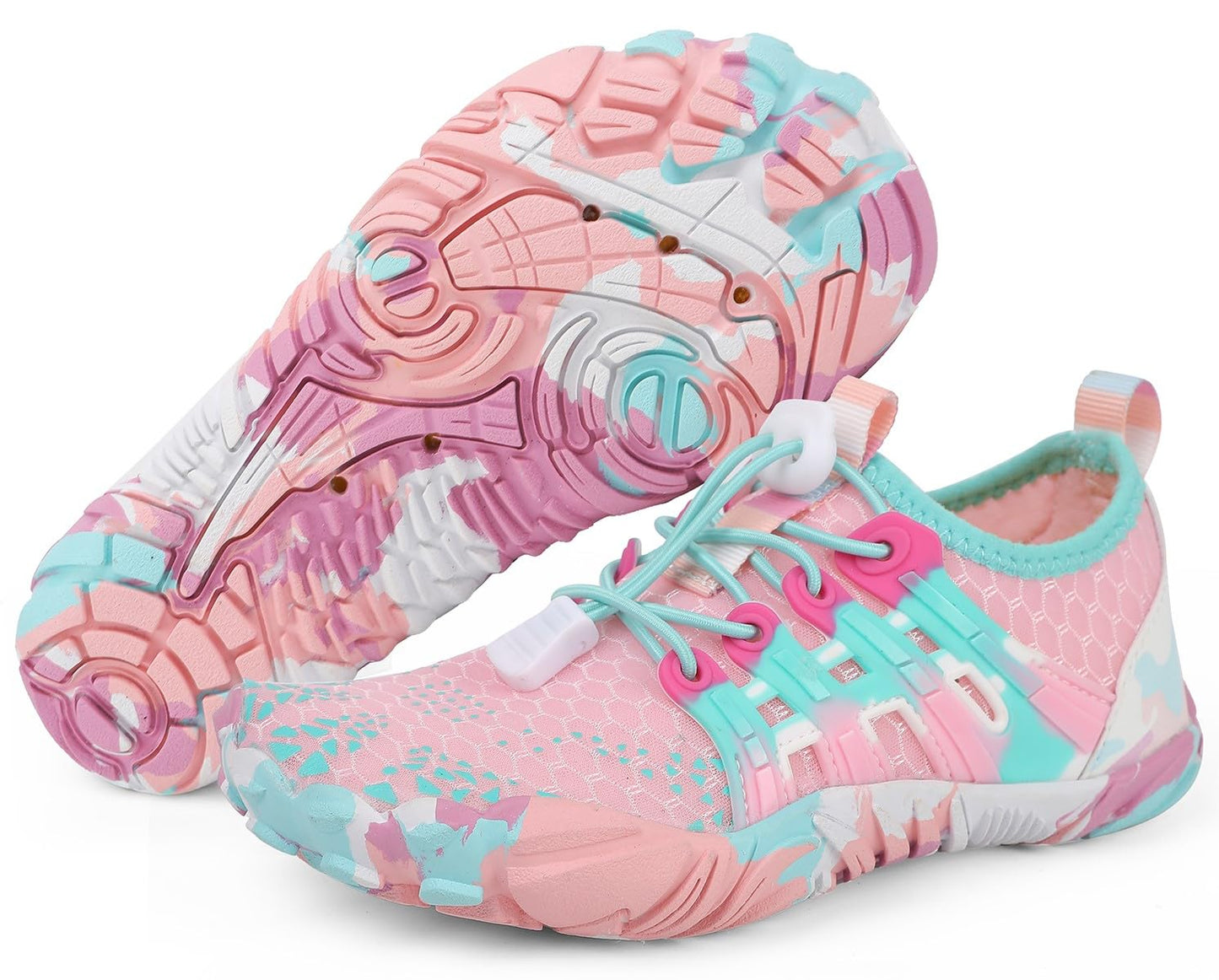 ANYUETE Kids Water Shoes Boys Girls Quick Dry Aqua Socks Barefoot Beach Pool Swim Pink 13 Little Kid