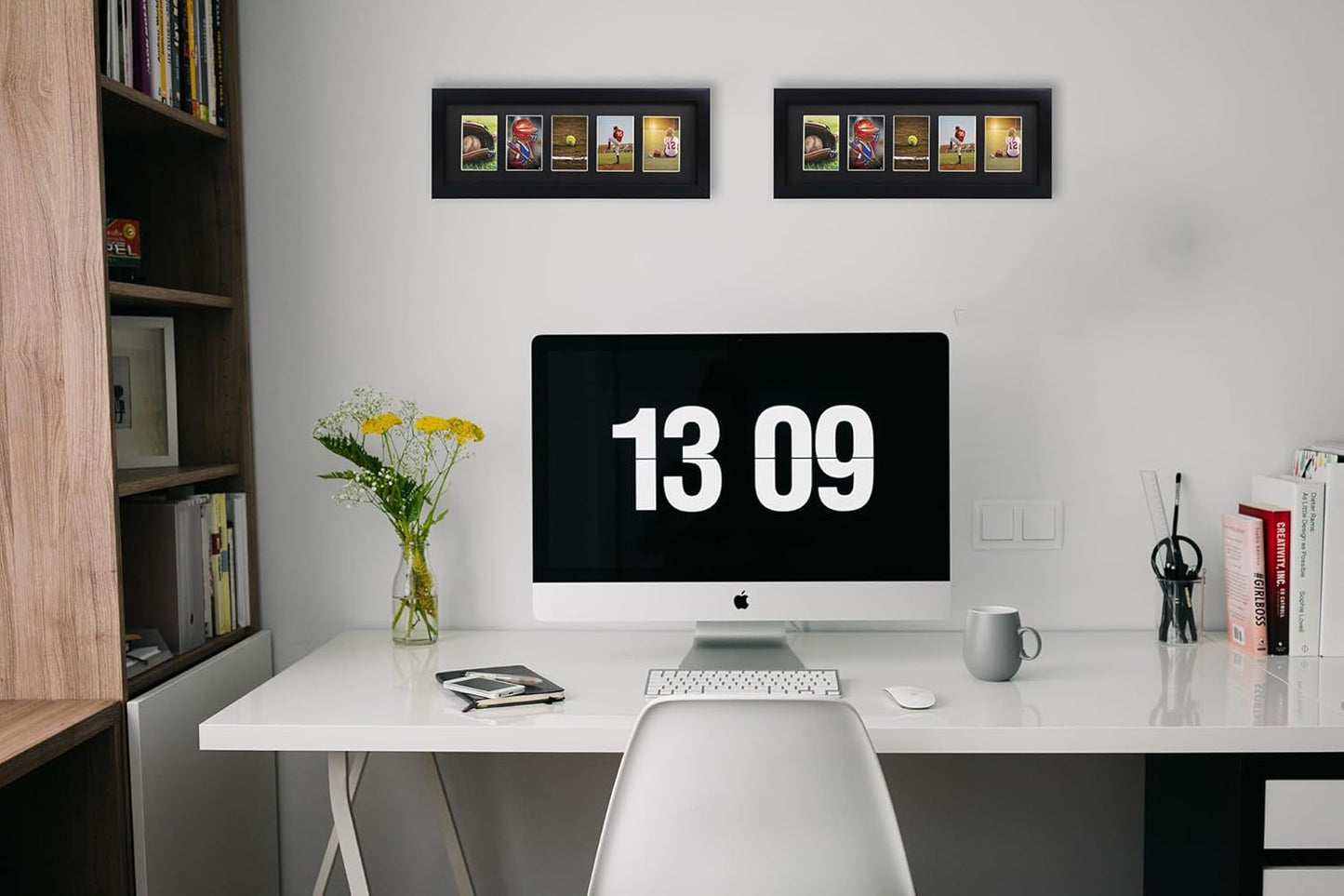 Trading Card Display Frame - 2 Pack for 5 Standard Cards | UV Protection, Black Double Mats, Sports Collector Wall Holder