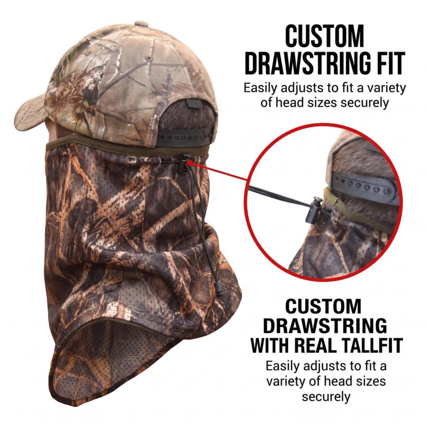 Camo Turkey Hunting Mask - Lightweight Camouflage Face Netting for Men