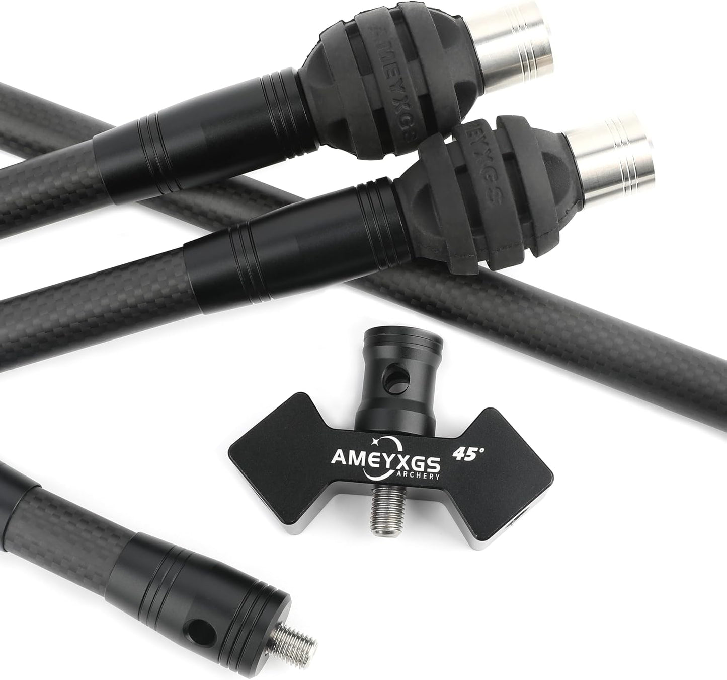 Archery Bow Stabilizer Set - 3K Carbon Balance Bar with Rubber Weights | 4-30 Inch Options for Recurve & Compound Bows