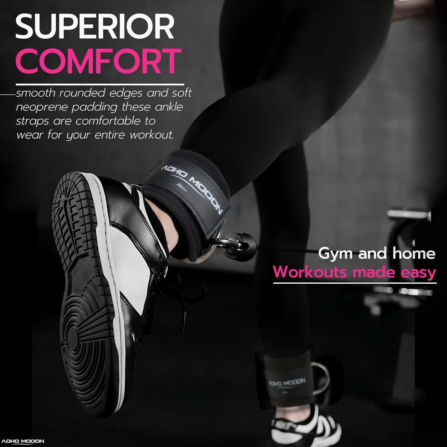 Ankle Strap for Cable Machine Attachments - Neoprene Cuffs for Glute Kickbacks & Leg Workouts | Gym Accessories for Men & Women
