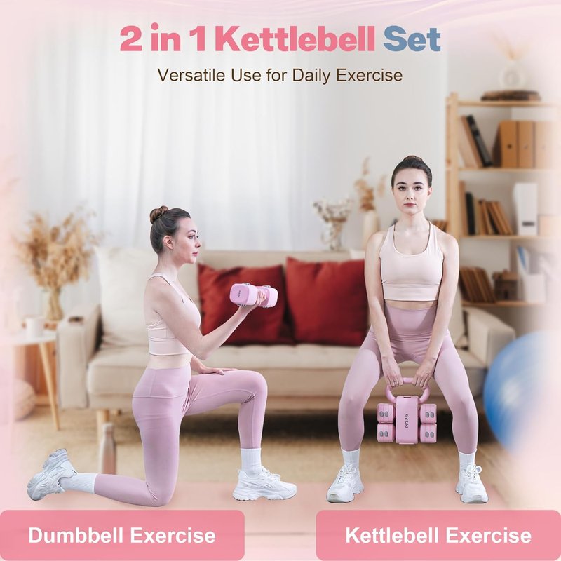 Adjustable Dumbbell Set - 4 in 1 Free Weights for Women | Fast Adjustment, 2lb to 5lb for Home Gym & Outdoor Training