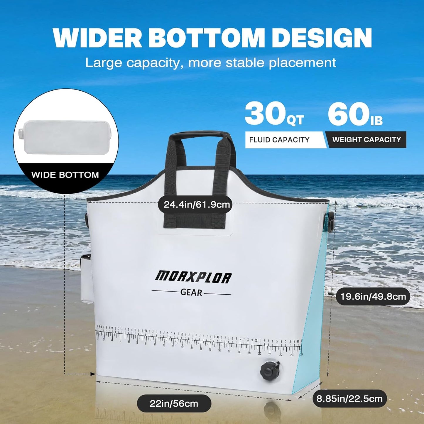 Heavy Duty Fishing Weigh-In Bag - MORXPLOR Tournament Fish Bag | 26x23 & 19x34 Inches