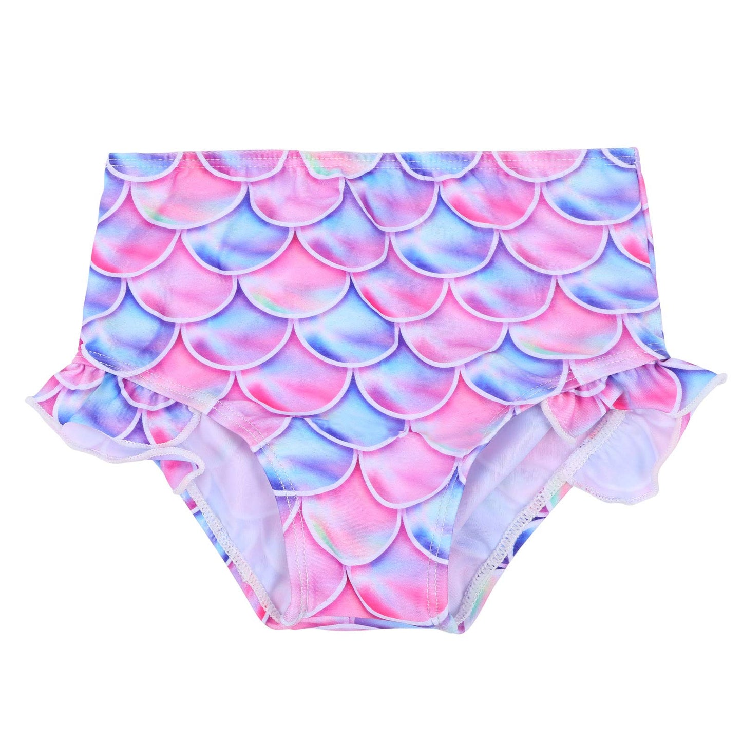 TFJH E 3pcs Girls Swimming Bathing Suits Fish Scale Tail Bikini Swim Set Pink Scale 140