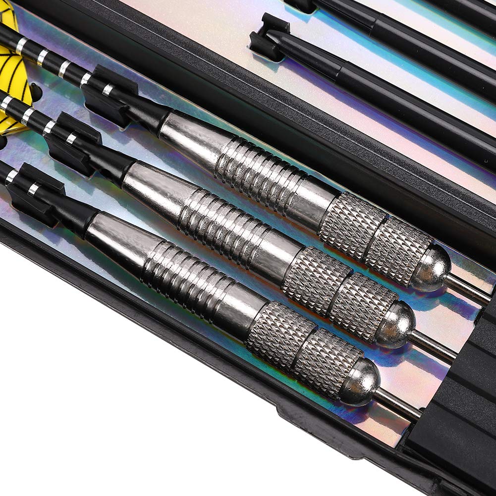 Accmor Steel Tip Darts Set, 26G Professional Darts, Metal Tip Darts with Aluminum Shafts, Copper Tungsten Barrels, Steel Tip Darts with Case,Black