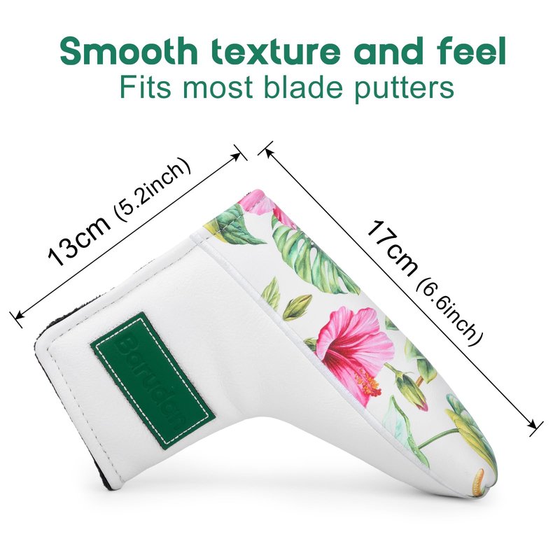 Tropical Style Golf Blade Putter Head Covers Magnetic Putter Headcover Protective Putter Covers for Taylormade Odyssey Scotty Cameron Ping Cobra Premium Golf Club Cover Accessories for Men Women