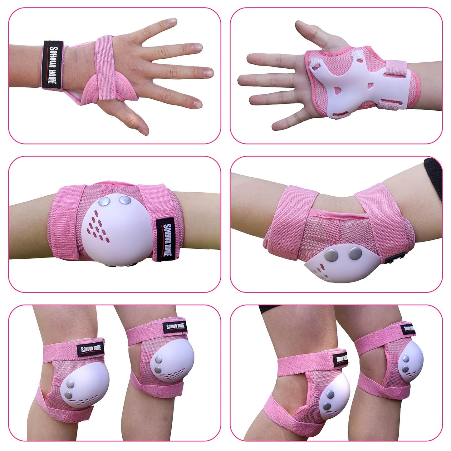 SOHOUR HOME Kids/Youth Knee Pads Elbow Pads Wrist Guards 3 in1Protective Set, for 3-15 Years Child Roller Skates, Cycling, Inline Skating, Skateboard, BMX Bike, Balance Bike, Scooter Riding Sports