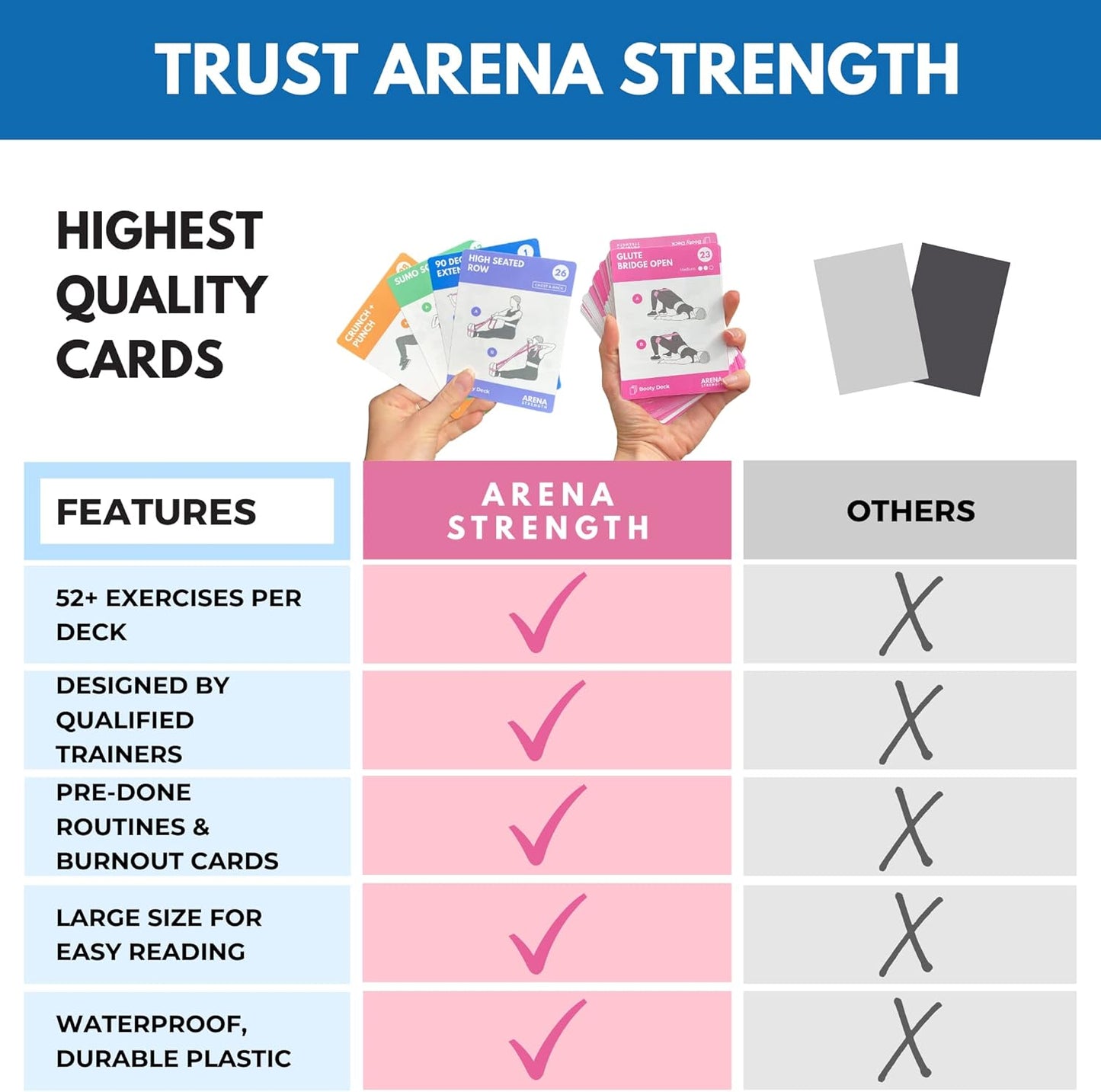 Strength Workout Cards - Instructional Fitness Deck for Booty Band Exercises | Beginner Resistance Band Guide