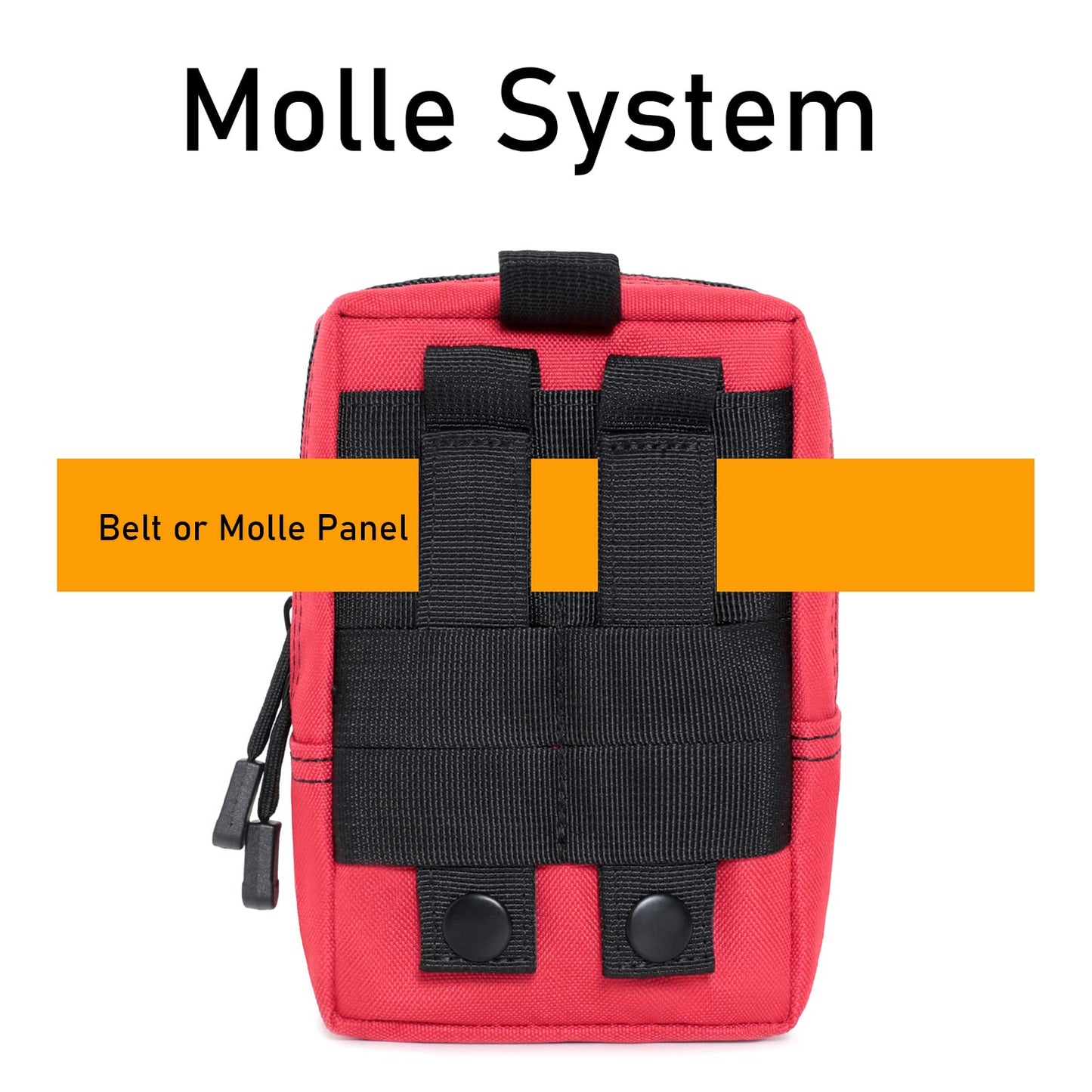 2 Pack Molle Pouches - Tactical Compact Water-Resistant EDC Pouch (Red)