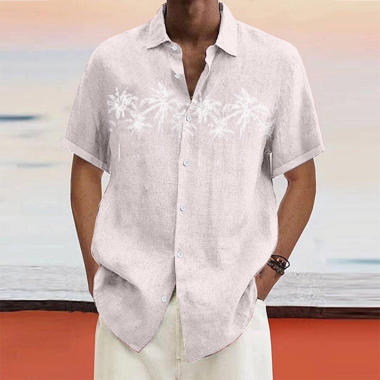 2 items dollar men hawaiian shirts short sleeve pink mens summer casual shirts big and tall mens beach shirts 3XL mens short sleeve button down shirts untucked slim fit semi formal