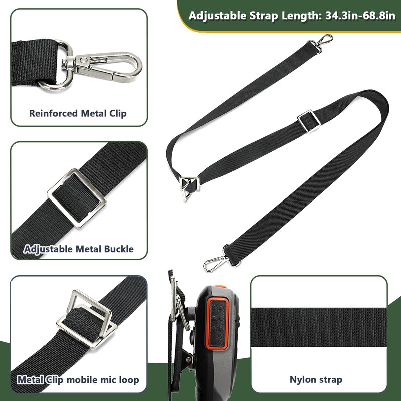 Juecstr 4 Pack Radio Strap and Holder, Radio Pouch, Walkie Talkie Holster for Baofeng Kenwood Motorola Two Way Walkie Talkies