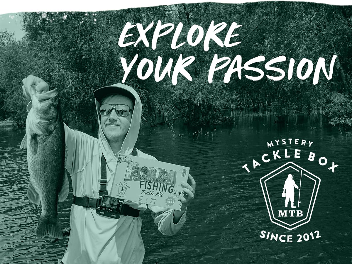 Mystery Tackle Box Florida Elite Fishing Kit – 7-9 Freshwater & Inshore Saltwater Baits for Bass, Snook, Redfish & More – Includes Exclusive Florida Decal