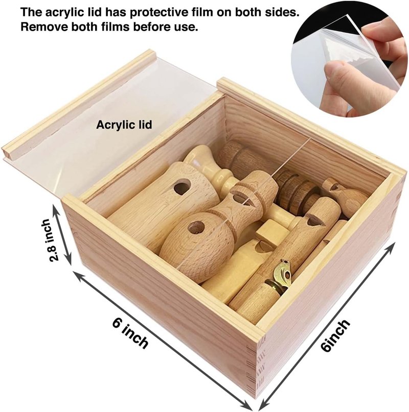9-Piece Wooden Bird Call Set - Handcrafted Bird Calls in Acrylic Box for Birdwatchers & Nature Lovers