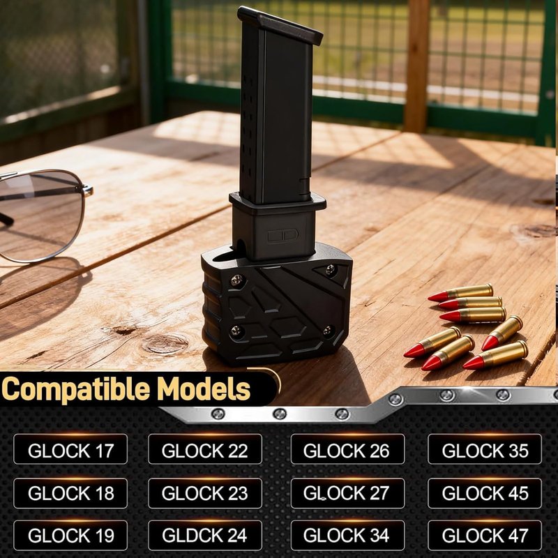 Glock Magazine Speed Loader - Fast & Portable 9mm/.40 S&W Loader | Fits Glock 17, 19, 22, 26, 34, 45, 47