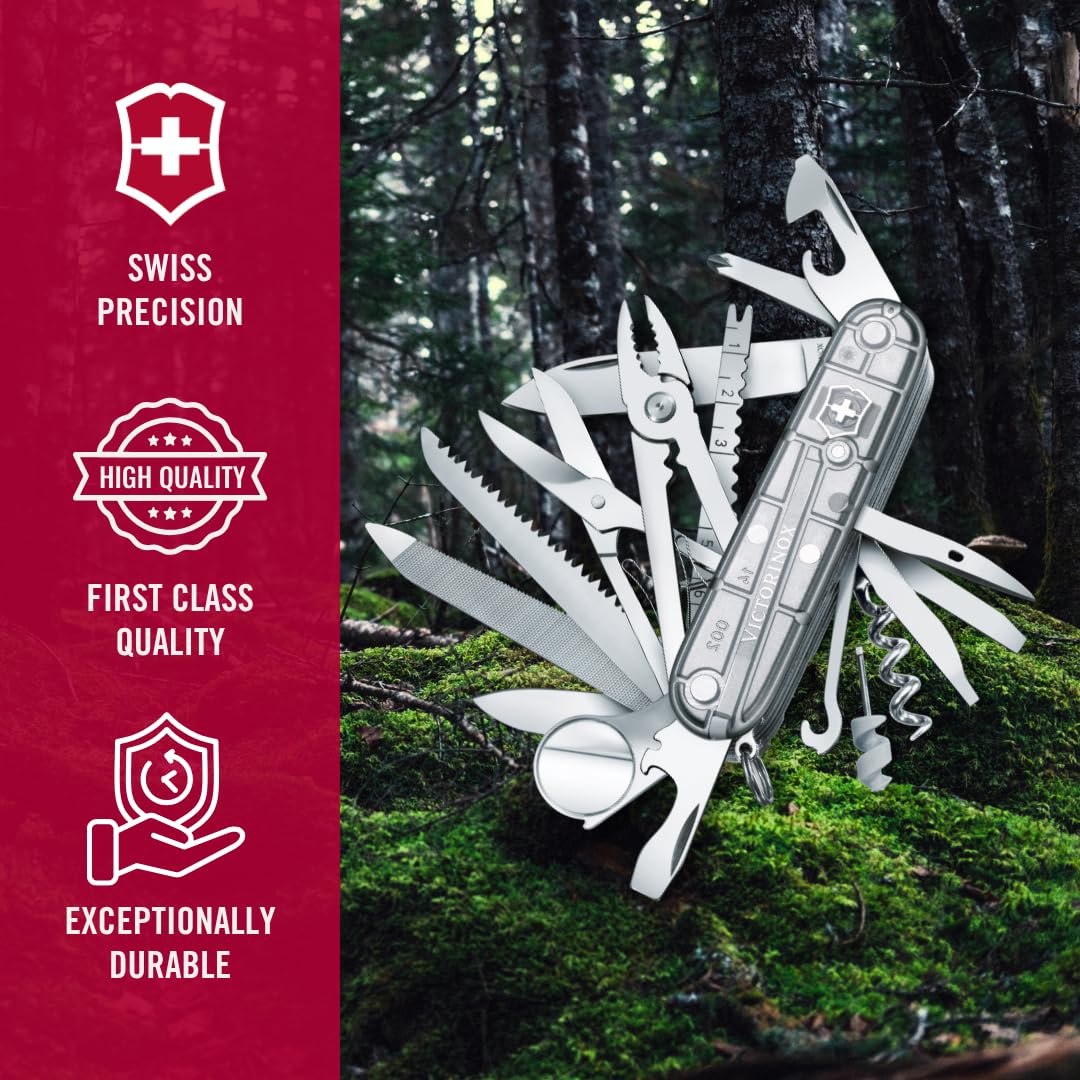 Victorinox Swiss Champ Swiss Army Pocket Knife, 33 Functions, Silvertech