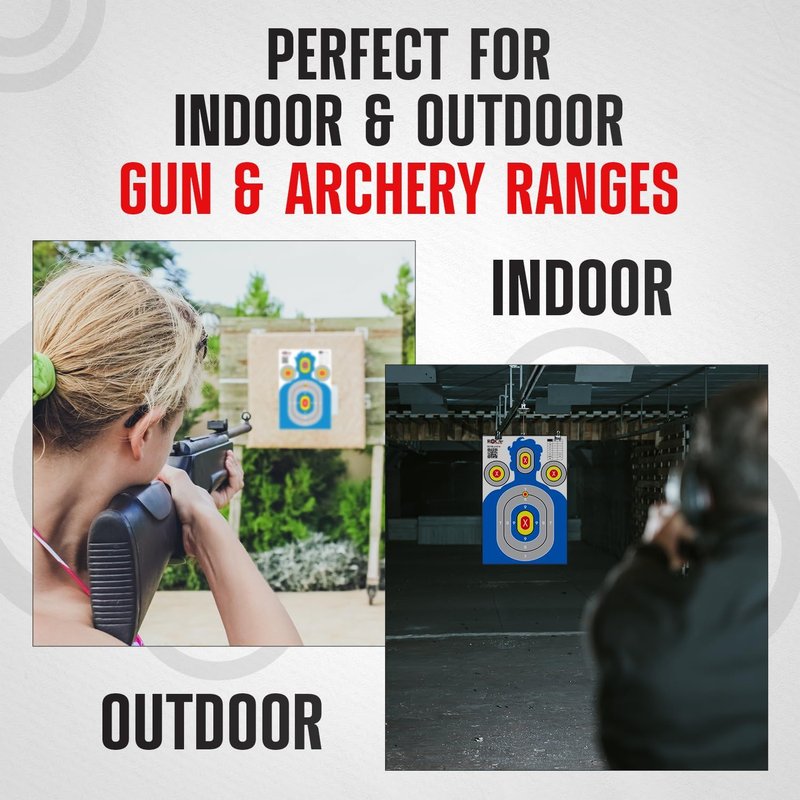 Silhouette Paper Shooting Targets - Extra Large 23 x 34 in High-Visibility Anti-Glare Design | 20 Pack for Rifle, Pistol, BB & Pellet Guns