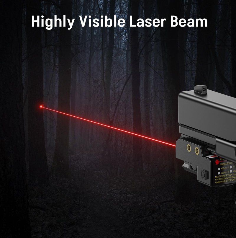 EZshoot Compact Low Profile Gun Laser, Magnetic Charging Red Laser Sight for Pistol Compatible with 20MM Rail and Ambidextrous ON/Off Switch