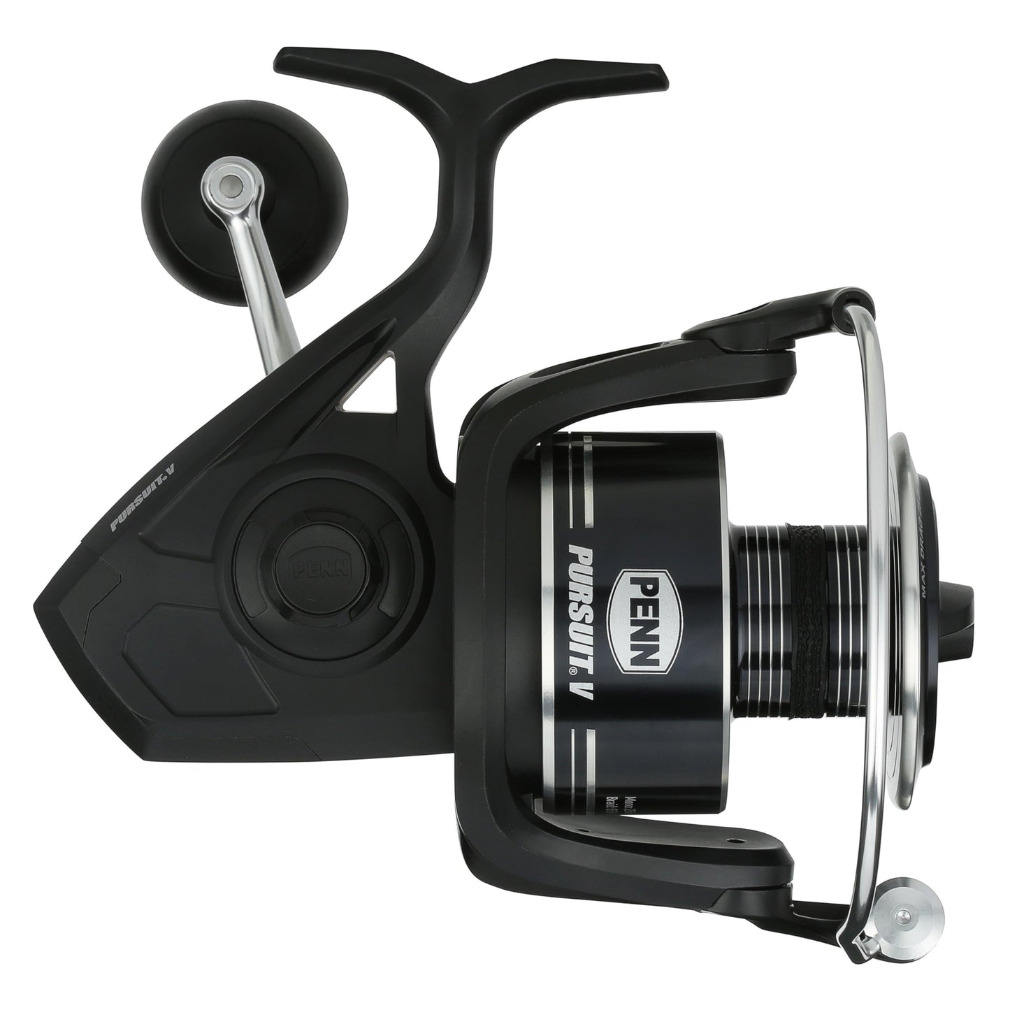 Penn Pursuit V Spinning Fishing Reel, Size 5000, Corrosion-Resistant Graphite Body, Lightweight Aluminum Superline Spool, HT-100 Drag System