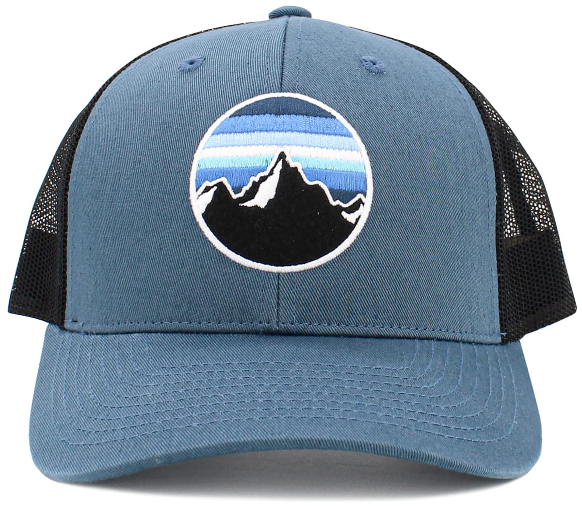 KBVT-244 BLK-DGY Men's Women's Explore The Outdoors Mountains Scenery Unisex Trucker Baseball Cap
