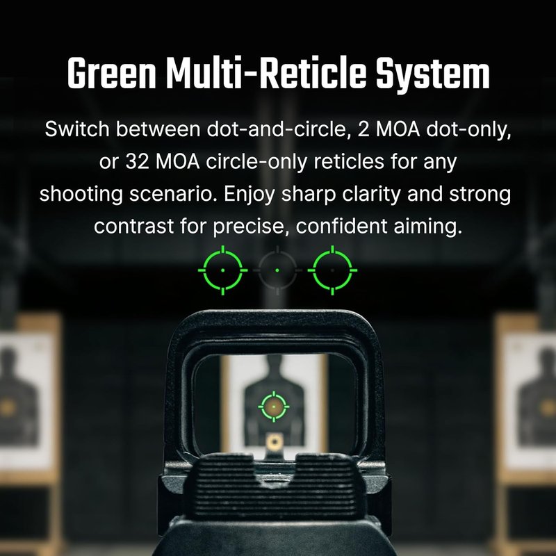 OSIGHT SE 6 MOA Green Dot Sight - Dual Reticle with 2 MOA Dot & 32 MOA Circle for Precision Shooting