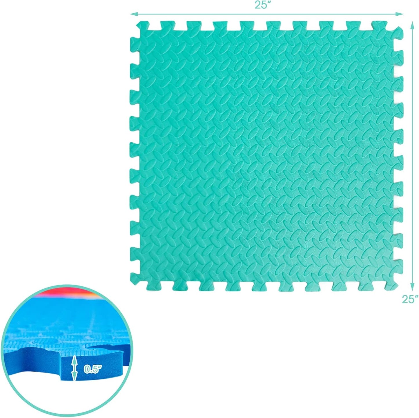 Tangkula 12 Tiles Exercise Flooring Mats - Non-Slip EVA Foam Interlocking Mats for Home Gym | 1/2" Thick