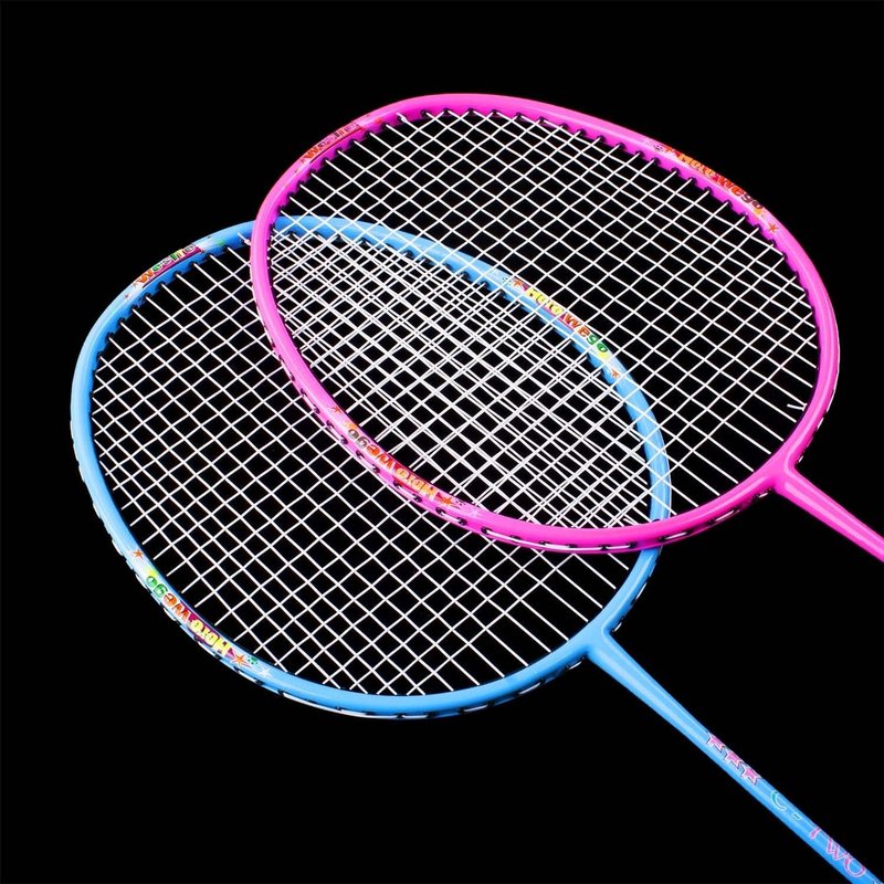 Senston Lightweight Beginner Badminton Set | 2 Rackets, 2 Shuttlecocks, Carry Bag Pink and Blue