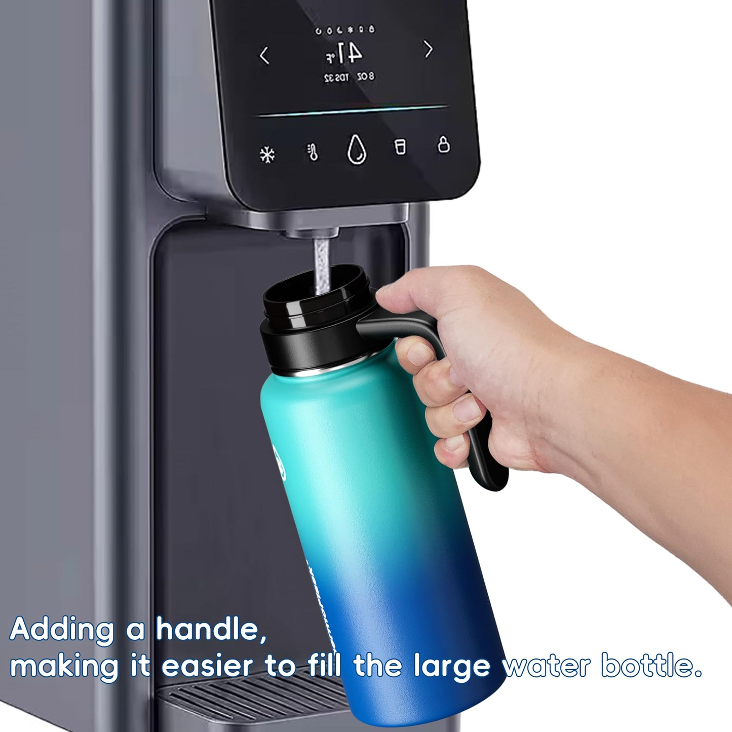Replacement Lid for Hydroflask Wide Mouth Water Bottle, Top Lids with Straw for Hydro Flask Accessories, Top Sport Bottle Handle Cap for Hydroflask 12 16 20 32 40 64 128 oz Wide Mouth