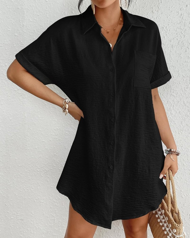 Women’s Swimsuit Cover-Up Dress - Button Down Beach Vacation Outfit | Lightweight & Stylish