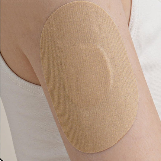 35 Packs CGM Adhesive Patches for Freestyle Libre 1/2/3, Guardian 3/4, Stelo, Enlite & G7 Sensor Patches | Waterproof Breathable Overpatch | no Glue & no Hole on the Center Tan CGM Sensor Cover