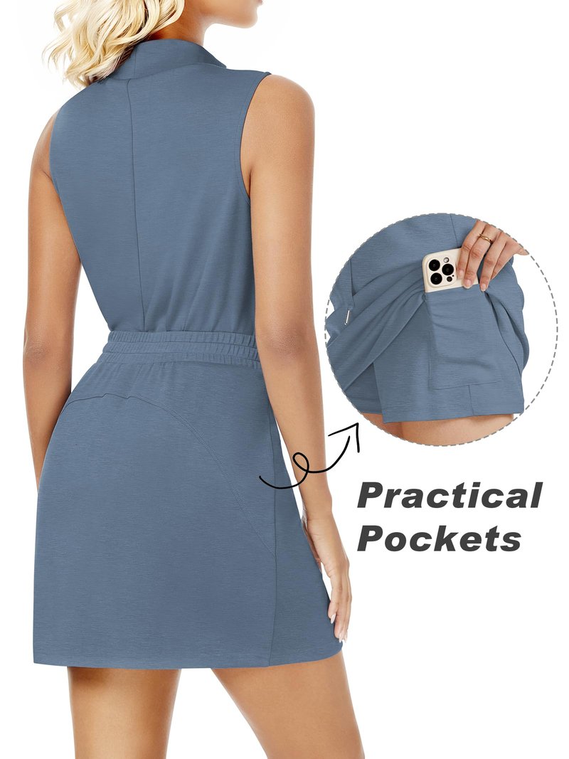 Casly Lamiit Two Piece Sets for Women Summer Tennis Skort Outfits Active Wear Workout Back to School Outfits for Teen Girls Short Skirt Loungewear Blue Grey S