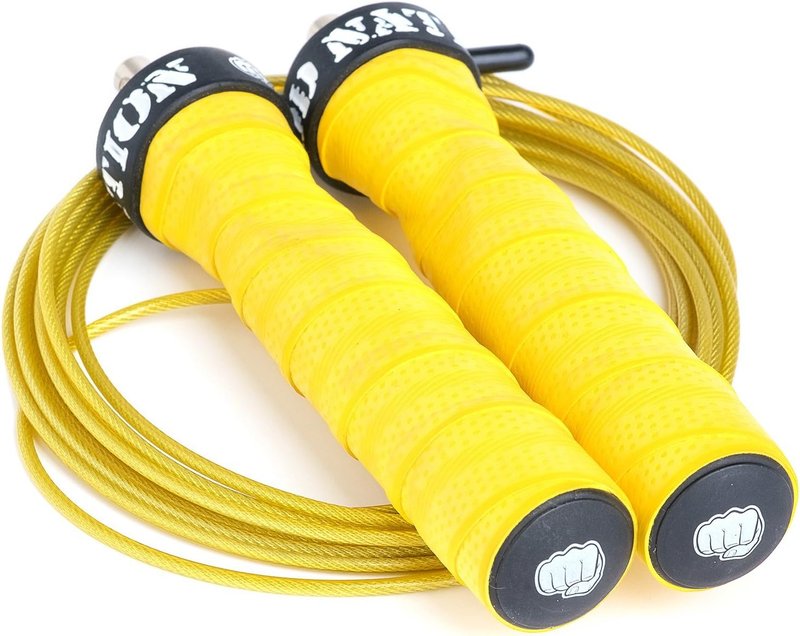 Attack Speed Jump Rope - Adjustable Two Cable Skipping System | 11ft Thick & Light Cables for Double Unders - Ideal for Men & Women