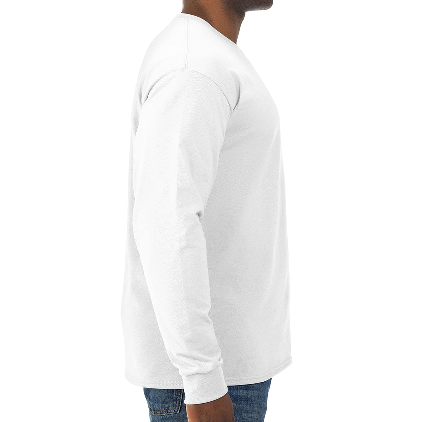 Jerzees Mens Dri-Power Long Sleeve T-Shirt T Shirt, White, Large US
