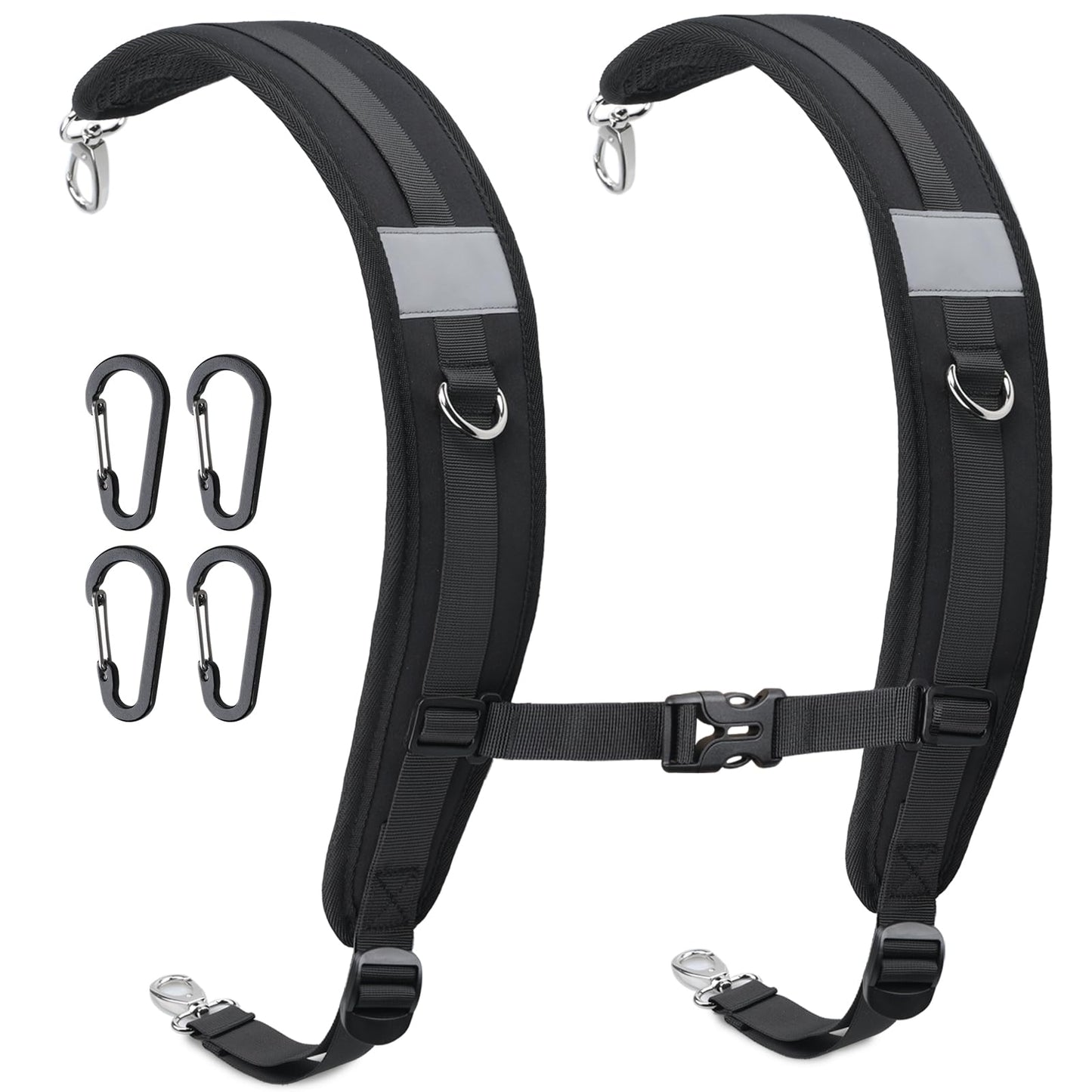 Pitozer Backpack Straps, Backpack Shoulder Strap for bags strap Replacement Padded Strap Adjustable with Metal/Plastic Clips