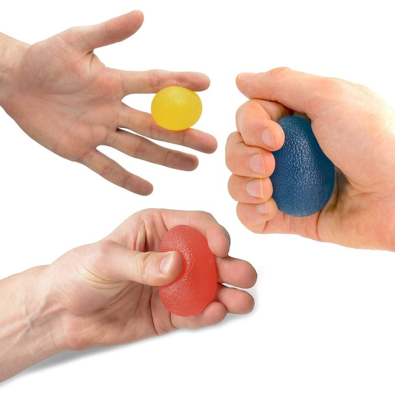 The Friendly Swede Stress Balls for Adults — 3 Squeeze Balls for Hand Therapy, Stress Relief & Hand Strength - Exercise for Grip Strength with 3 Resistance Levels - Egg-Shaped & Skin-Safe