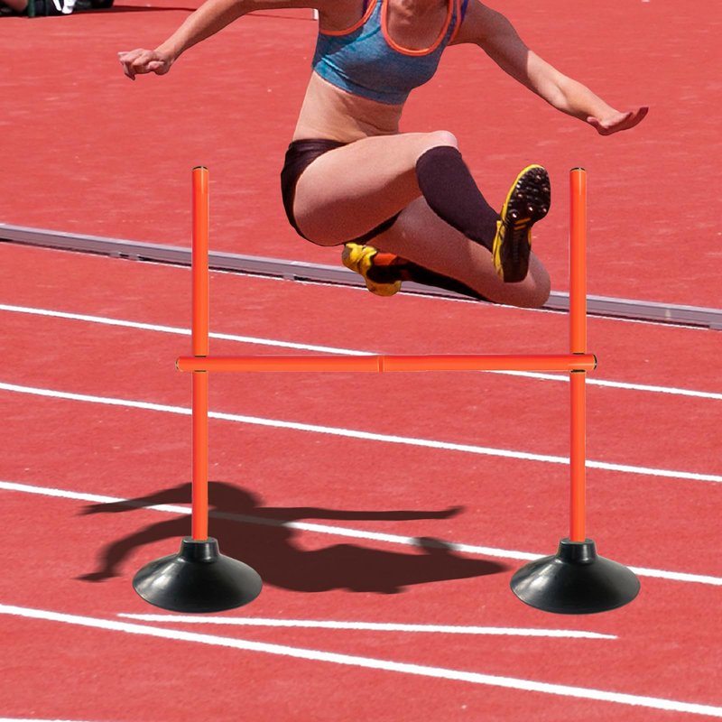 TNZMART 3.3 FT Agility Poles Adjustable Hurdles for Soccer Football Speed Training Equipment Track and Field (3 Groups, Orange)