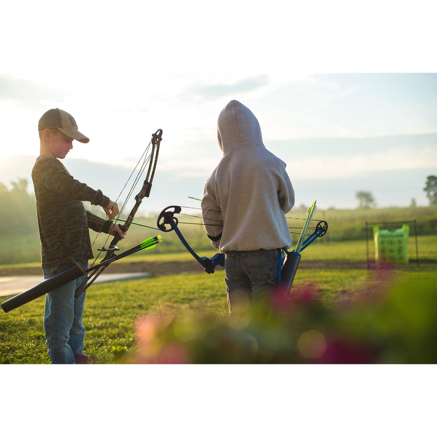 Genesis Archery Original Compound Bow with Adjustable Riser, 15"-30" Draw Length, 10-20 lb Draw Weight, All Skill Levels, Draw Hand - Right, Green